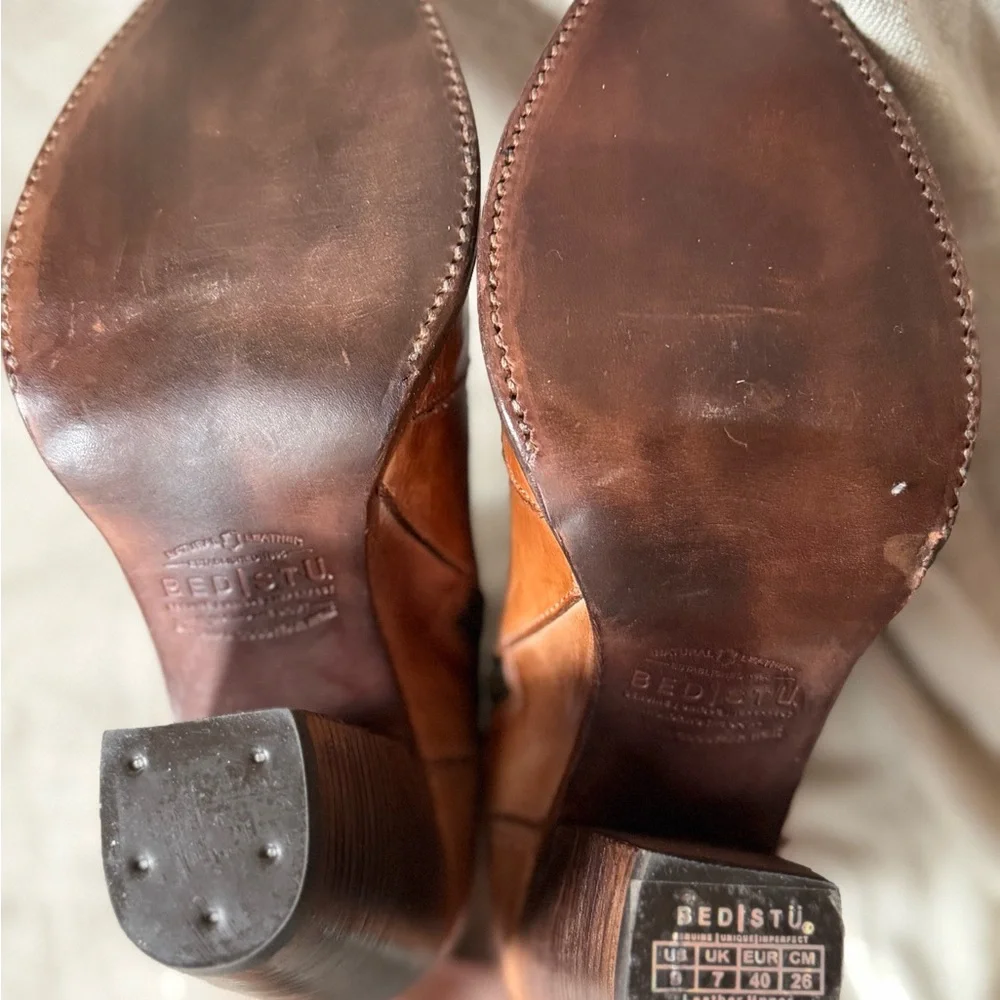 Bed Stu Tan Leather Lace-Up Boots - Picture 6 of 6